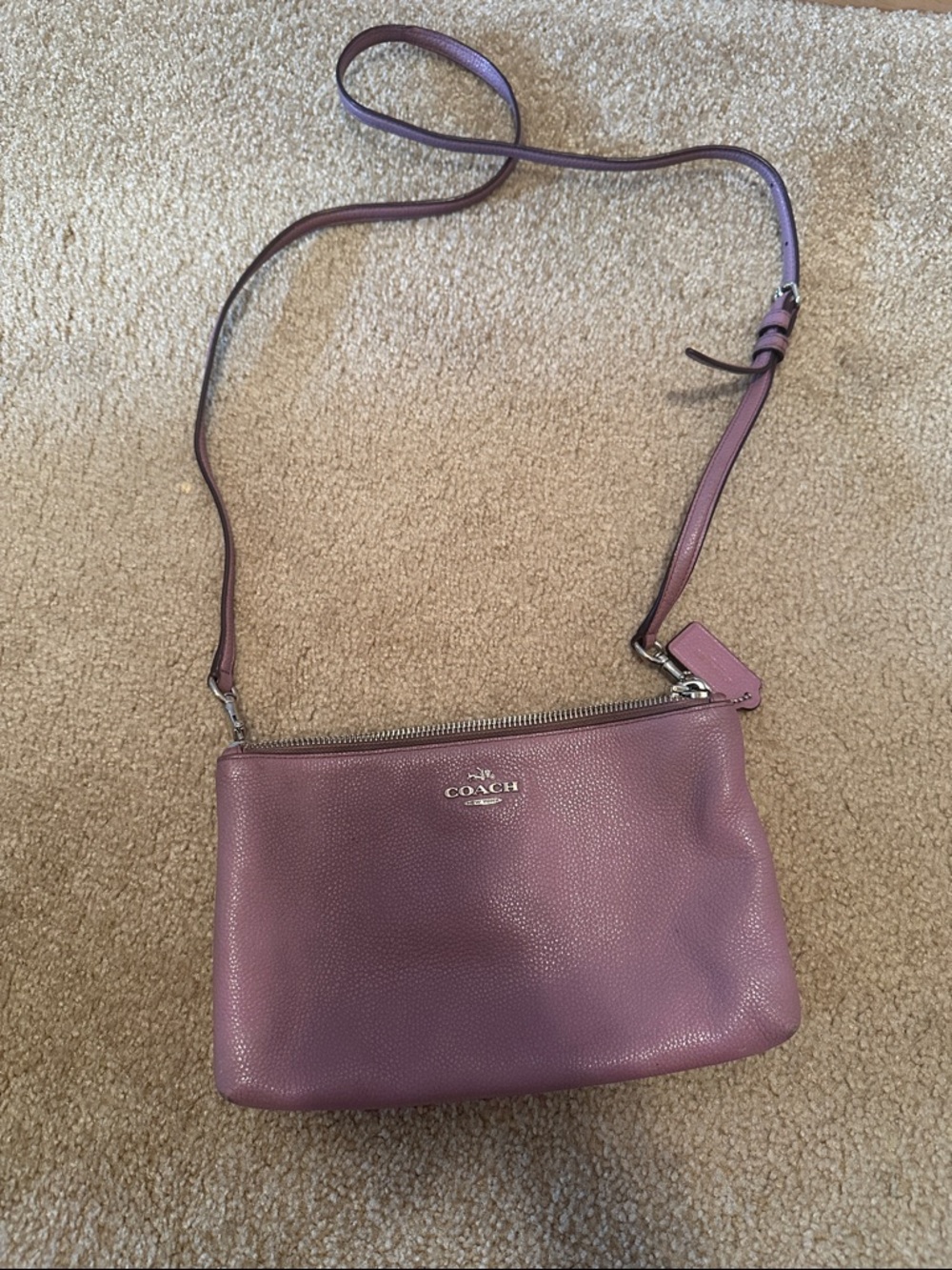 Coach Lavender Pebbled Leather Crossbody Bag
